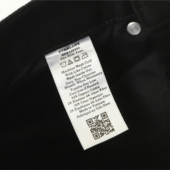 Everlane The Slim Fit Jean 31x30 Black High Stretch Cotton NWT B38 - Picture 6 of 6
